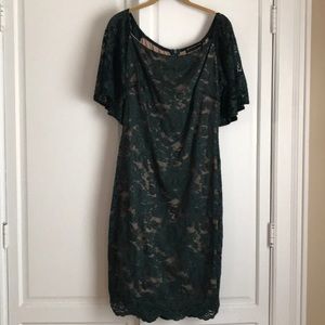 Green lace cocktail dress